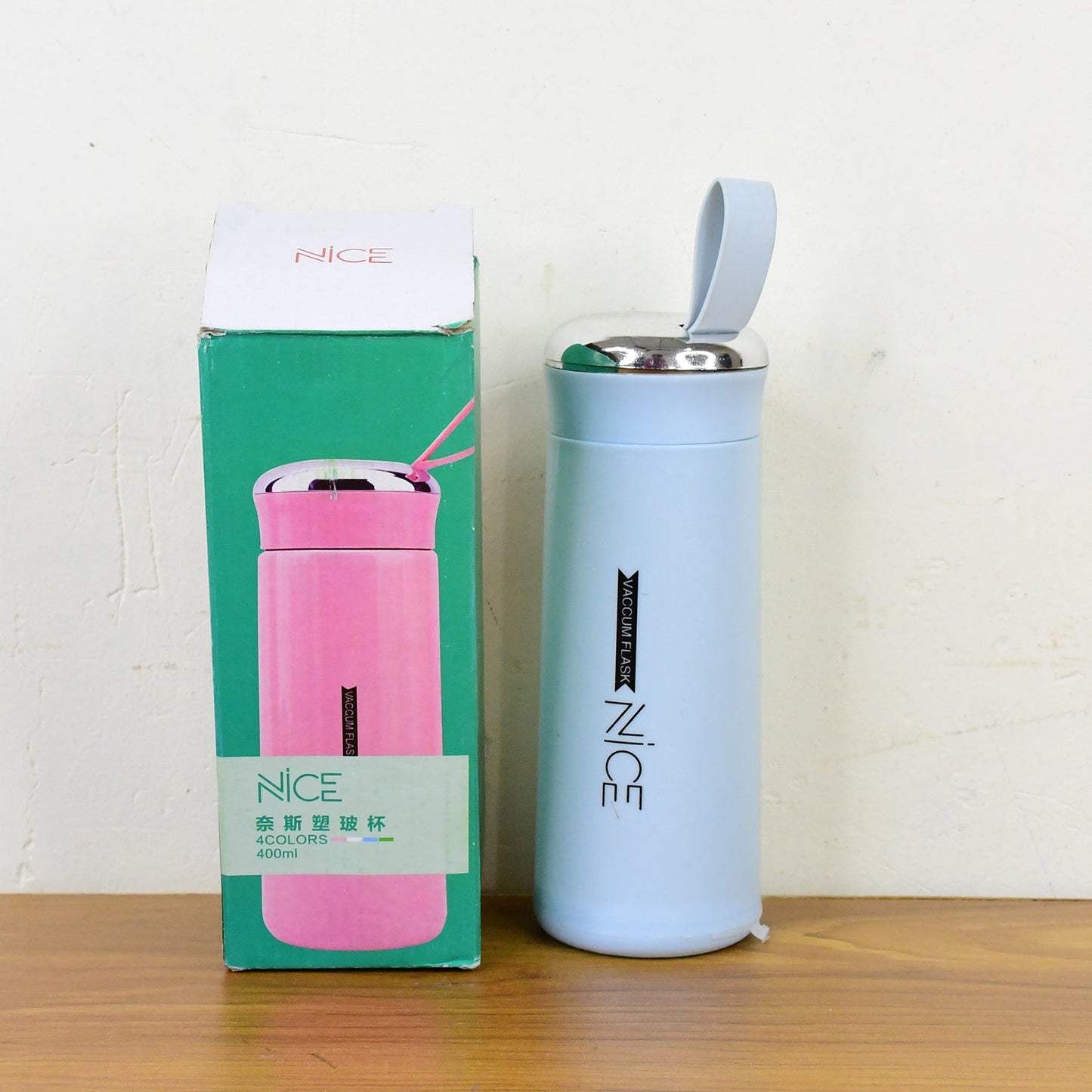 Water bottle 400ml leak proof glass water bottle - alternative angle