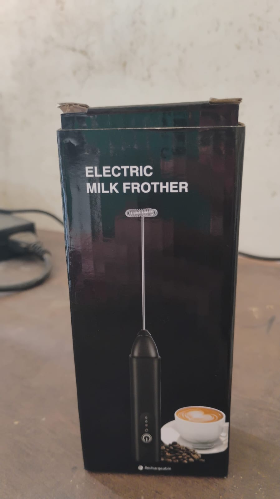Small Electric Handheld Milk Frother Stainless Steel - alternative angle