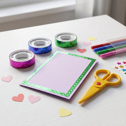 Holographic Decorative Tape Set with Scissors (1 Set, 39 Roll)