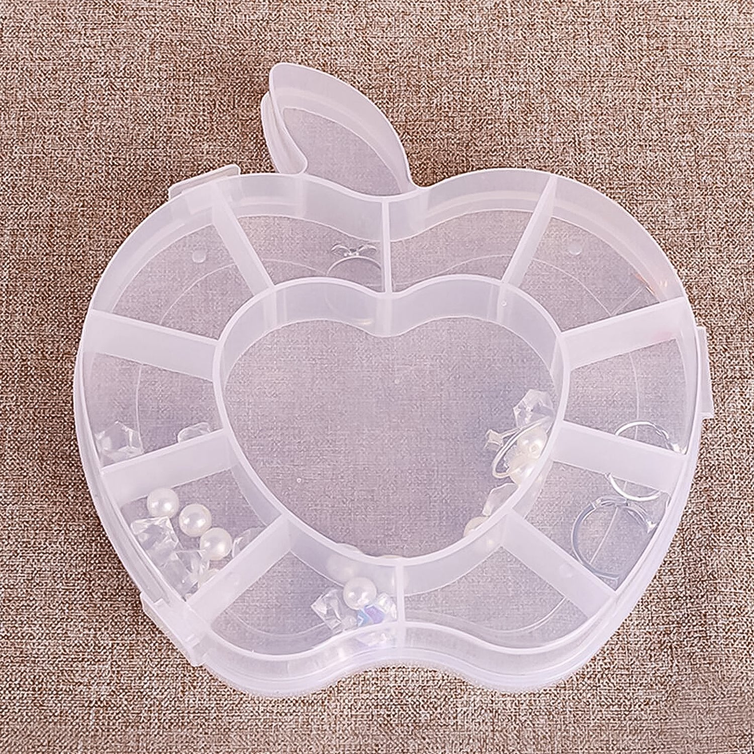 Apple-shaped storage box for jewellery open view India