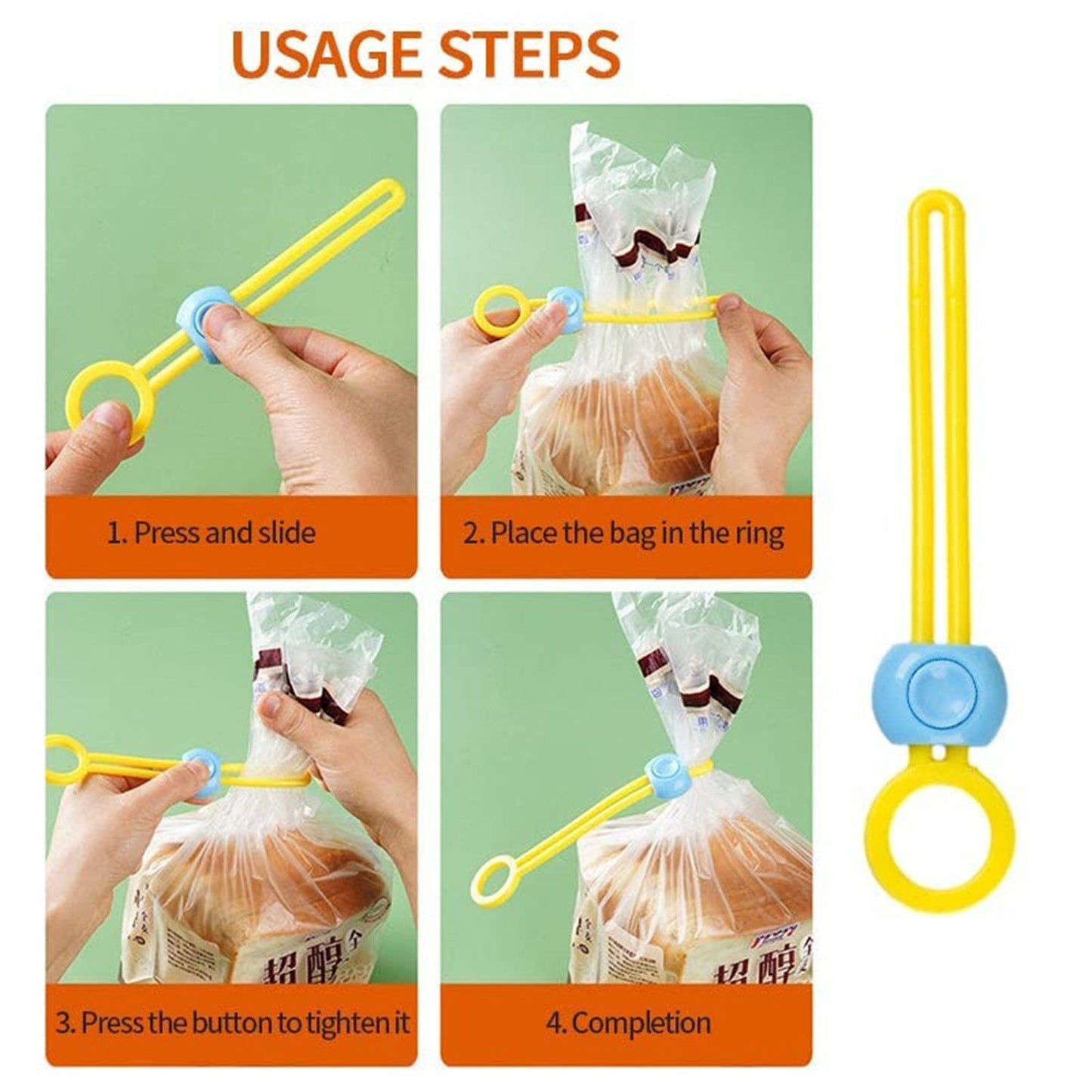 Food Bag Sealing Clips - Multi-Purpose Reusable Organizers for Kitchen & Home (1pc)