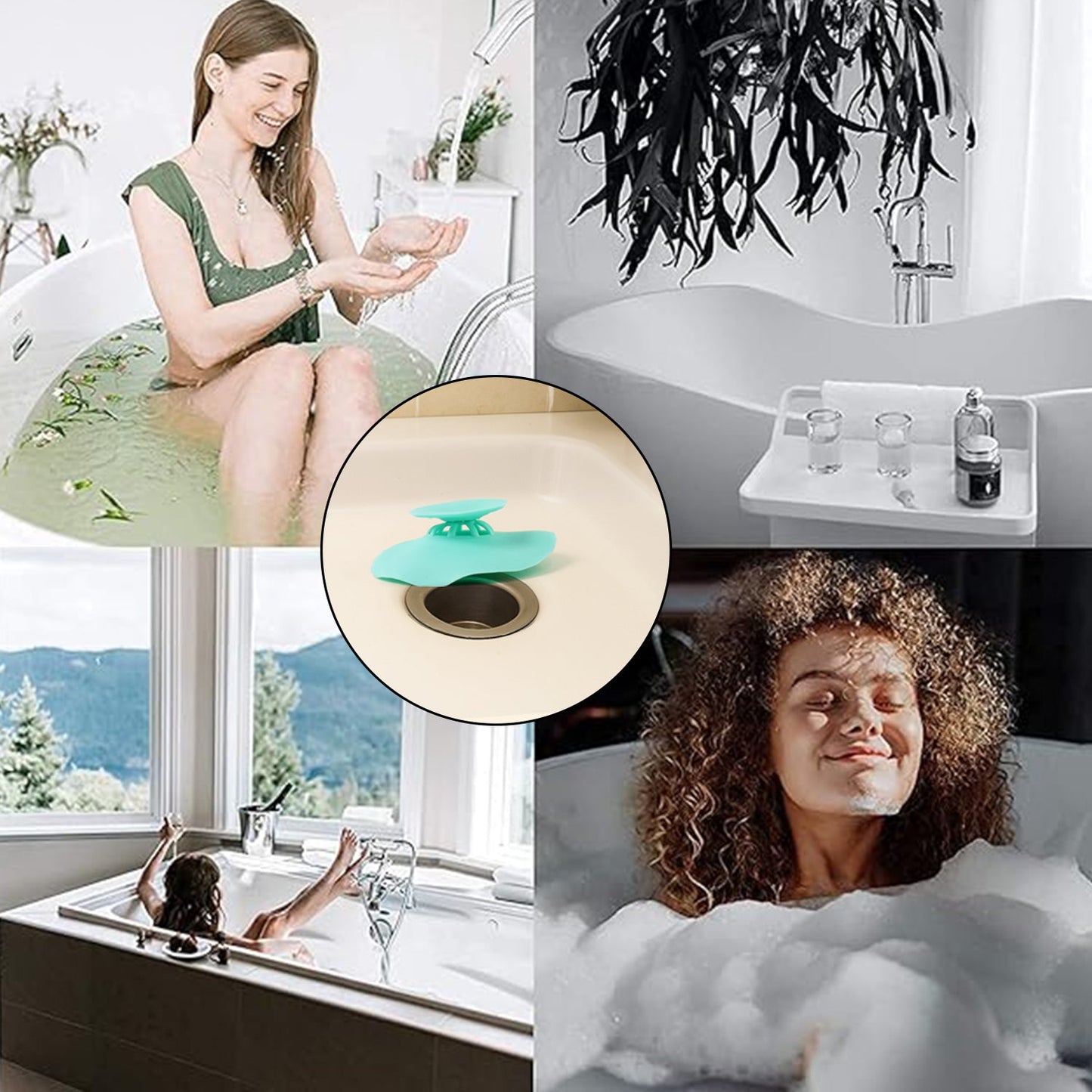 Creative 2-in-1 Light Green Silicone Sewer Sink Sealer Cover Drainer (multicolour)