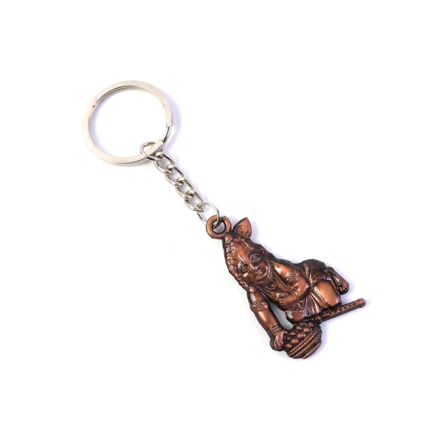 Premium Antique-Gold Metal Bal Krishna Makhan Chor Keychain (1 Pc)