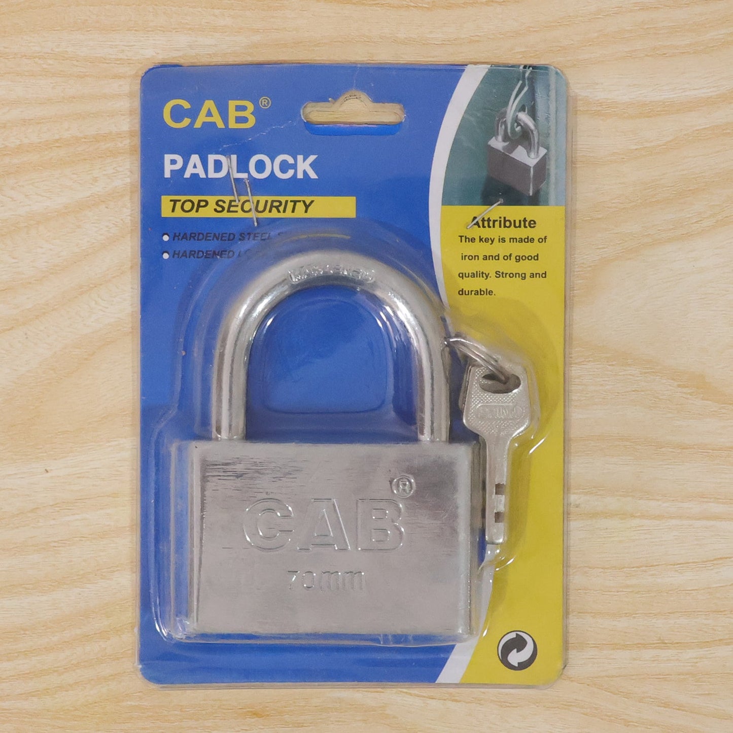 Heavy Steel Premium Square Padlock 70mm with 3 Keys  Hardened Shackle for Doors