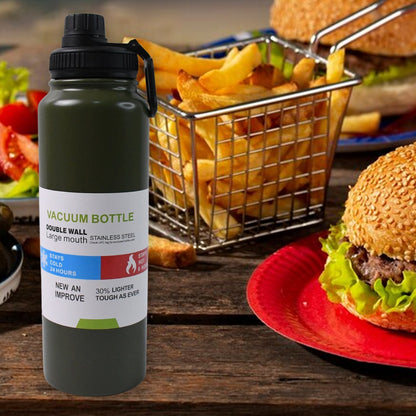 Stainless Steel Double Wall Vacuum-Insulated Drink Water Bottle (800 ML Approx / Mix Color)