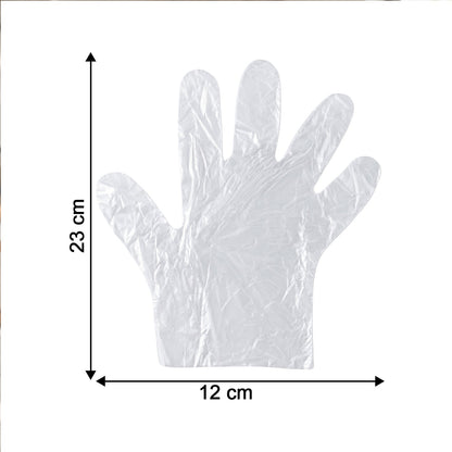 Disposable Clear Plastic Gloves (100  Pc, Medium)