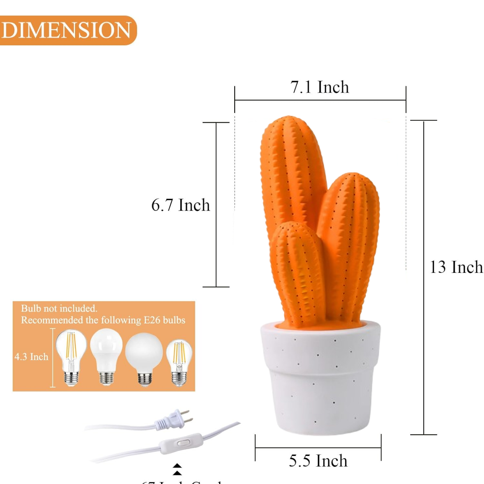 decorative cactus table lamp
