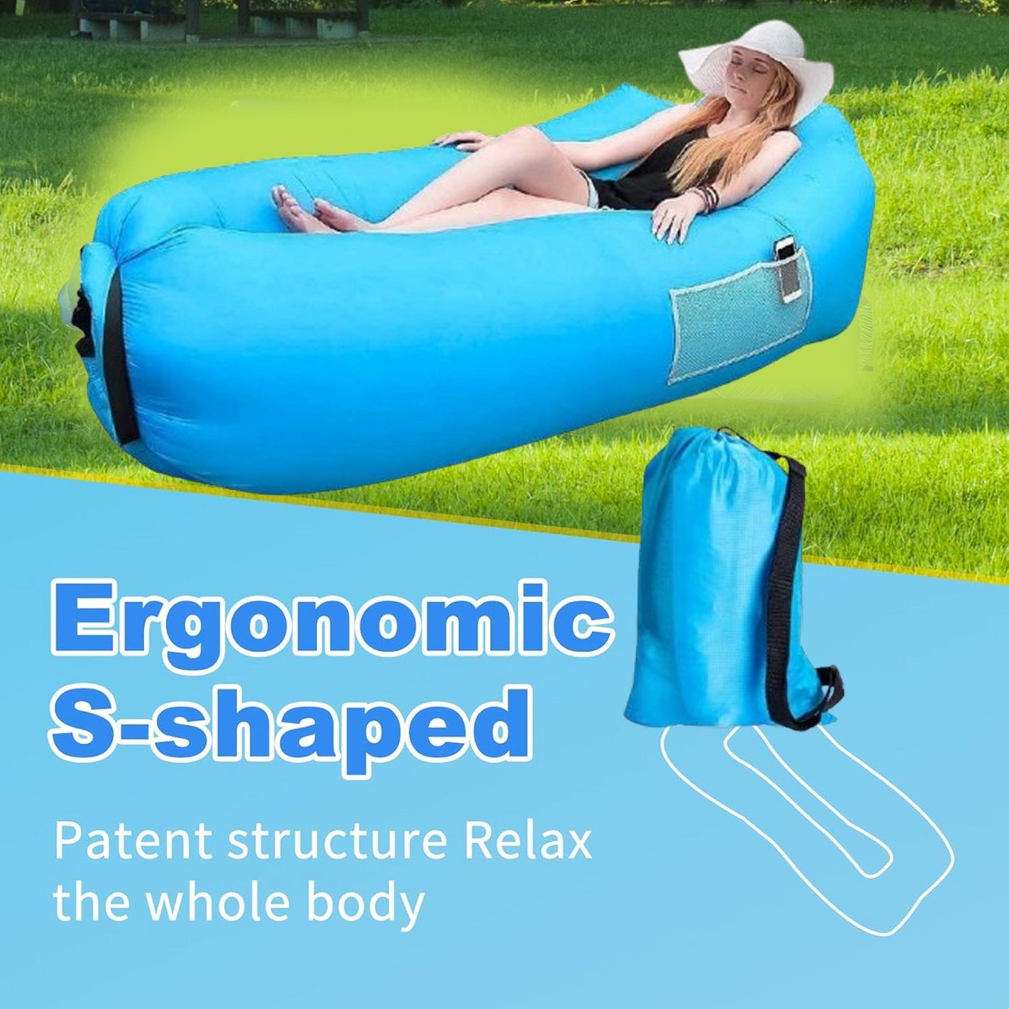  Portable Camping Inflatable Lounger Sofa - packaging