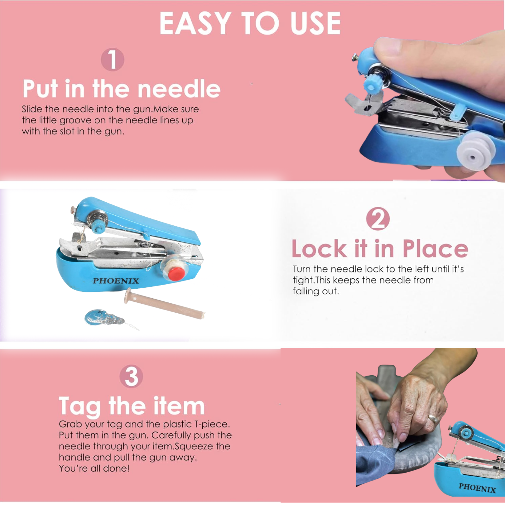 Handy Portable Mini Sewing Stapler Machine for Garment & - scale and size reference