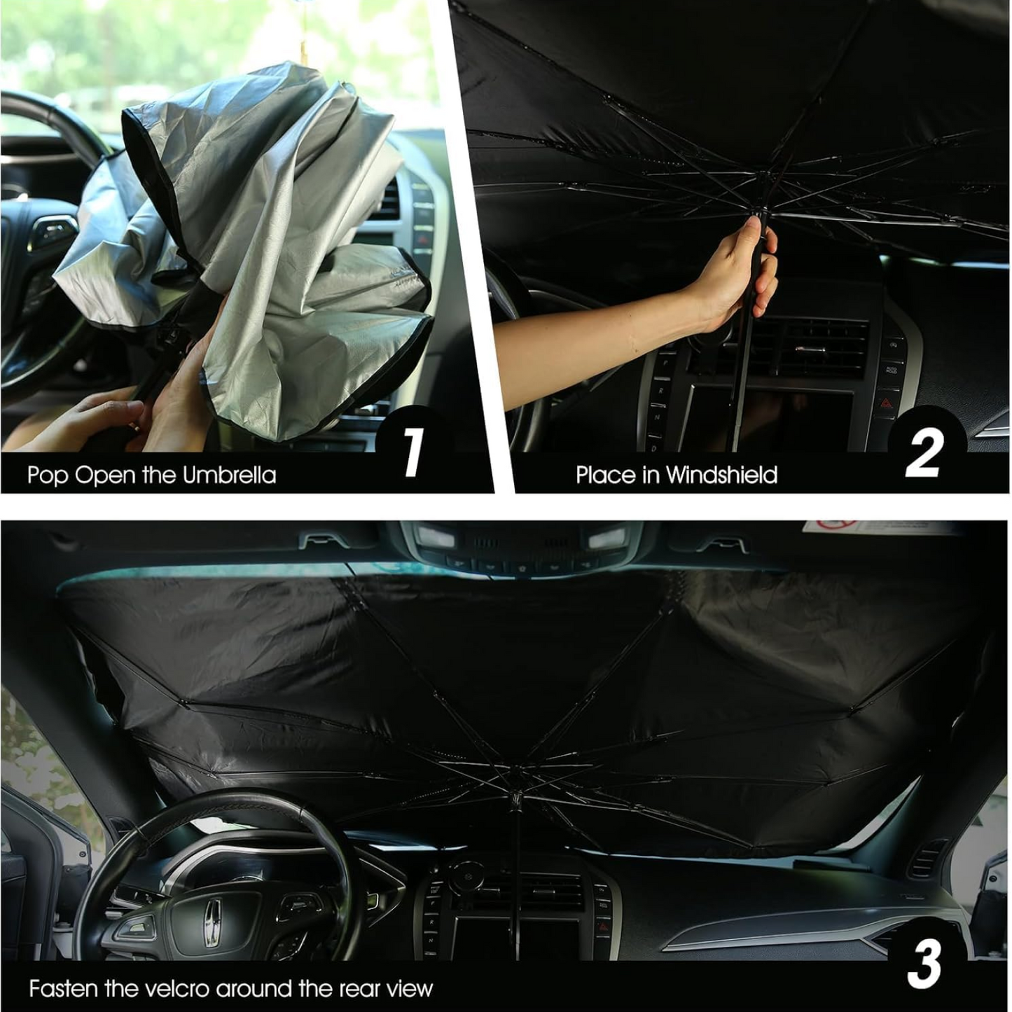  Foldable Car Windshield Sunshade for Heat Protection - key feature close-up