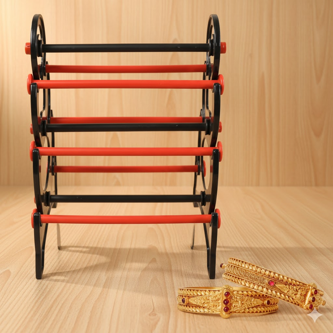 Stylish 3-tier bangle holder for daily use and Navratri jewellery display India