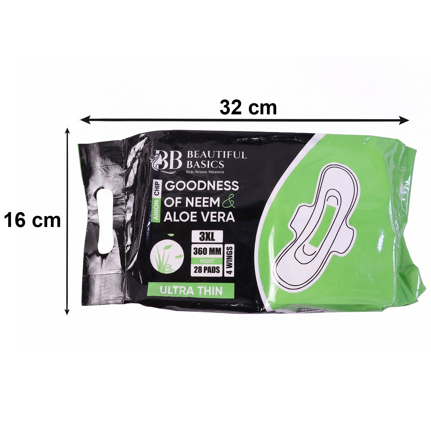 Beautiful Basics sanitary pads product display