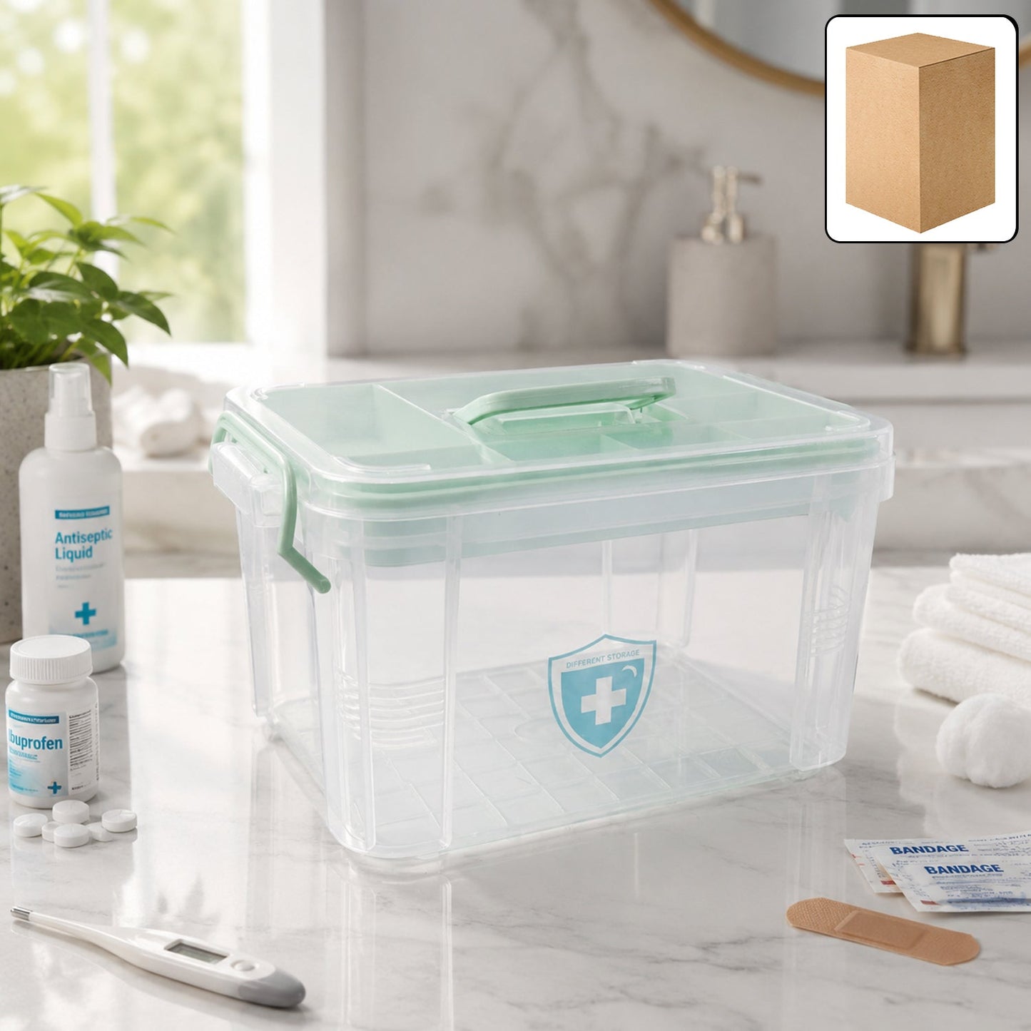 Plastic First Aid Medicine Storage Box 