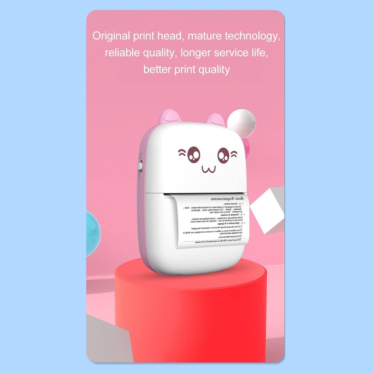  Pocket Mini Bluetooth Thermal Printer - key feature close-up