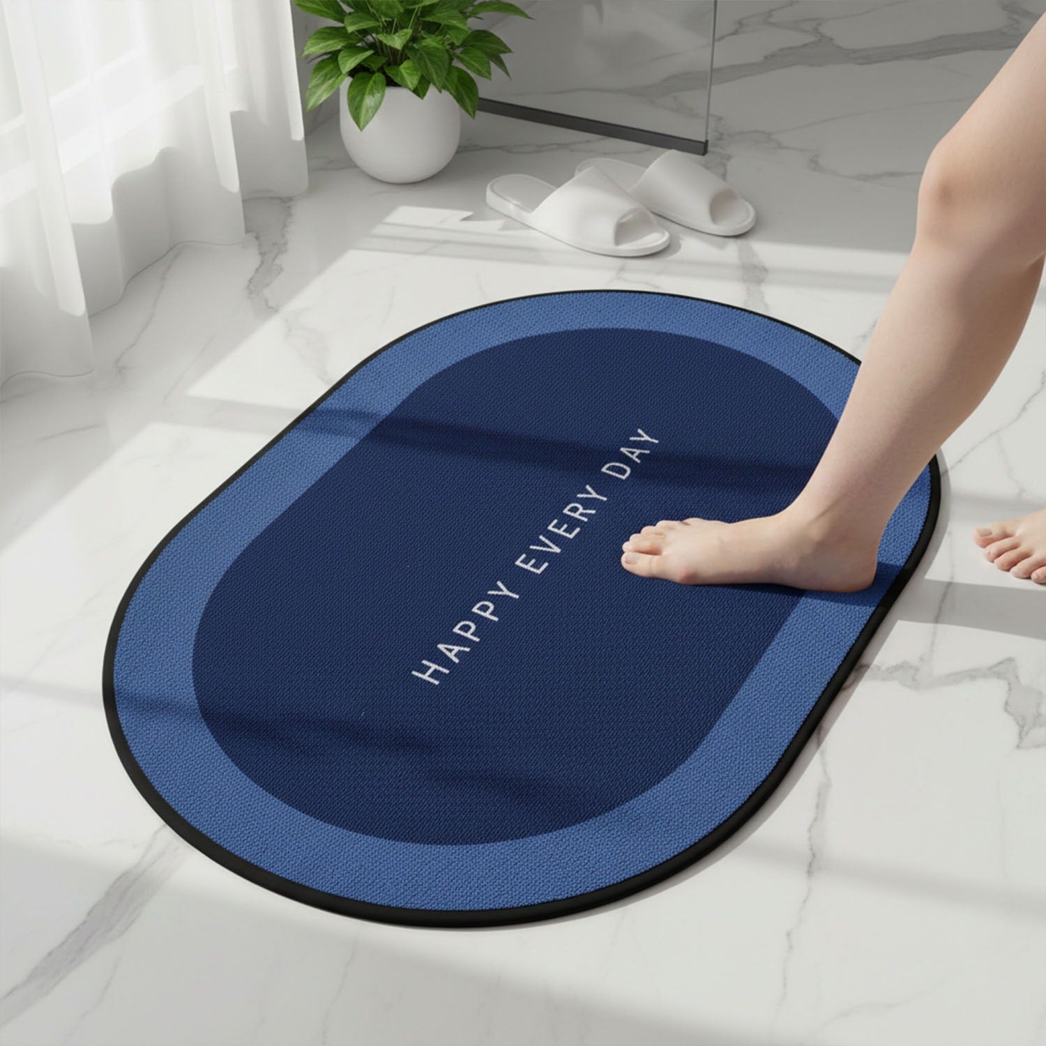  Anti slip Oval Mat, Super Absorbent Floor Mat, Bath Mat - main product shot