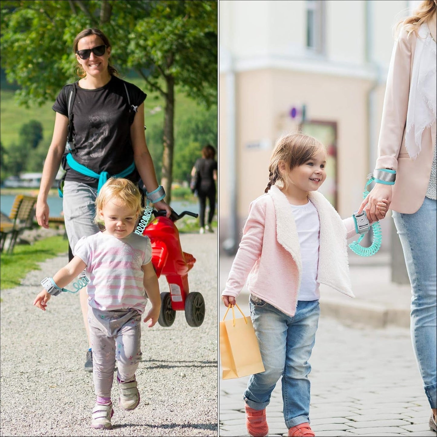 Kids Safety Anti-Lost Wrist Link Strap (1 Pc, Mix Design & Size)