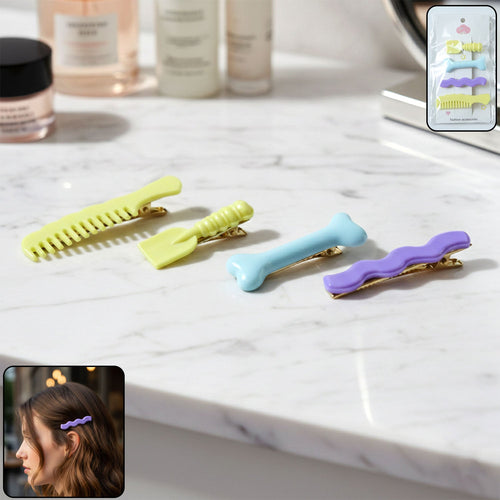 Decorative alligator hair clips set for girls