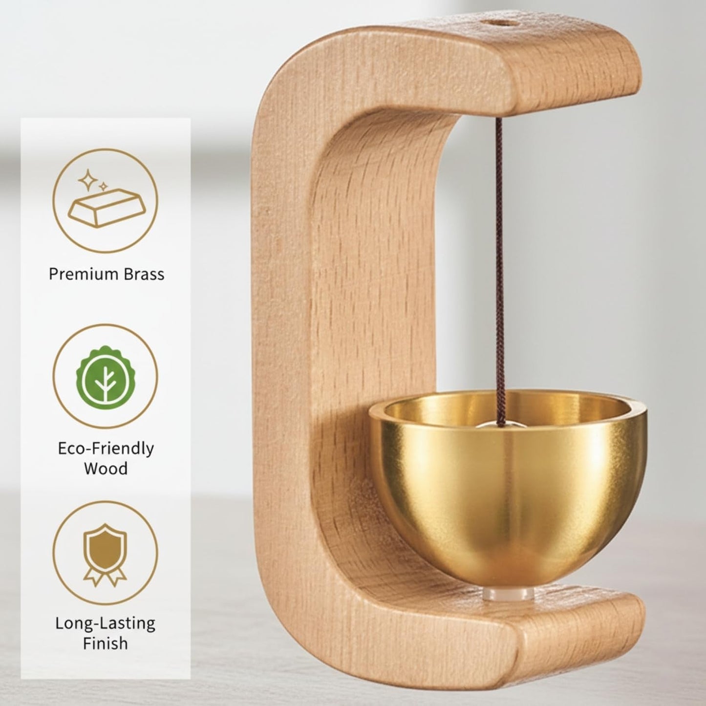 Megnetic Zen Bell for Meditation with Wooden Stand (1 Pc)
