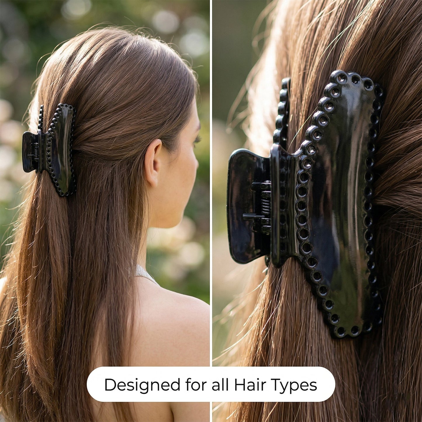 Elegant Black Hair Claw Clip (1 Pc)