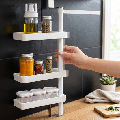 Multipurpose Rotating Shelf Storage Rack 4 Tier (1 Set)