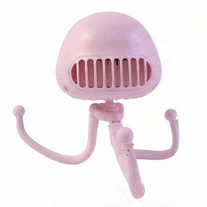 Handheld Mini Fan with LED Star Projector Flexible Tripod Stand (1 Pc)