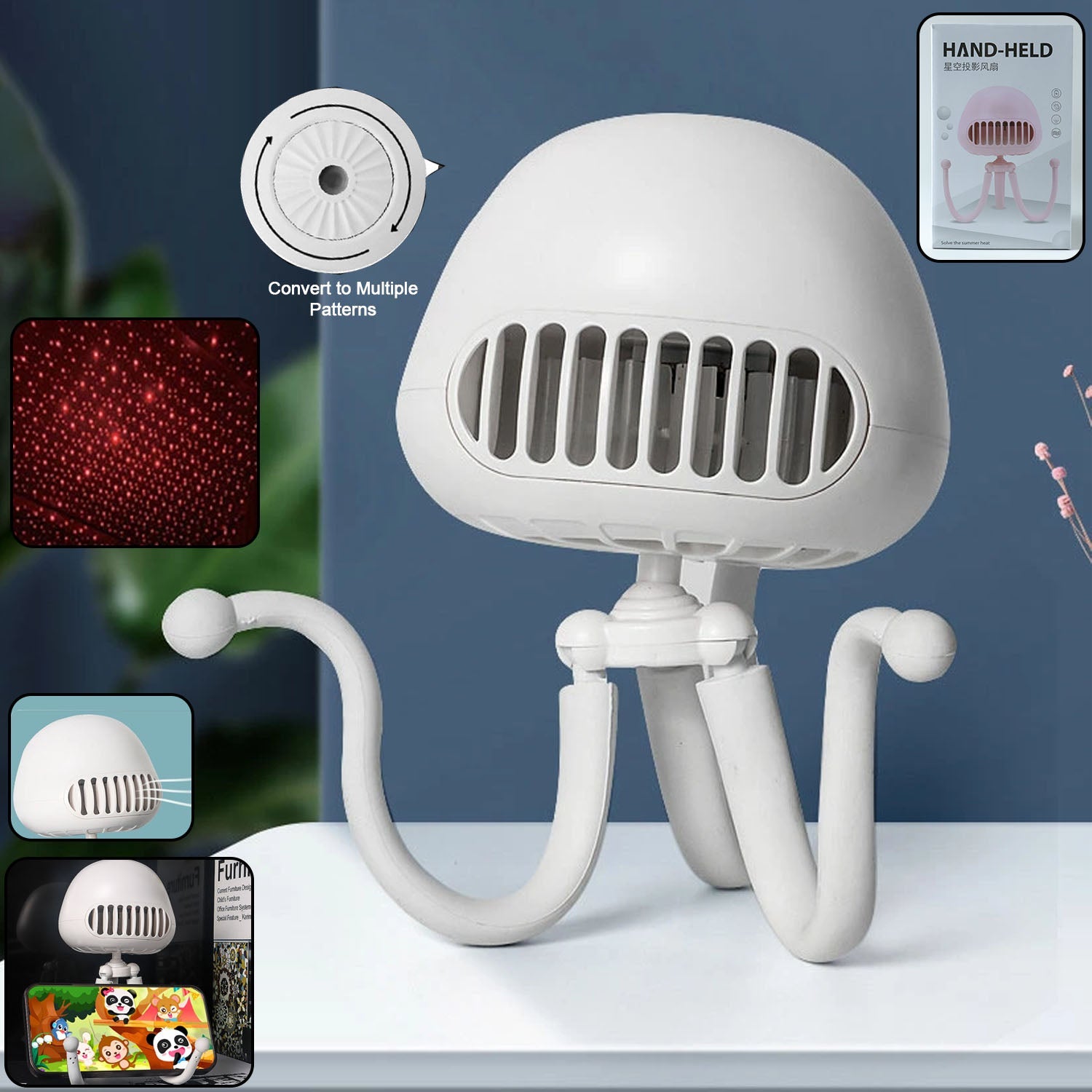 Mini projector summer fan