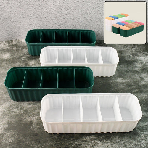 5 Compartments Socks / Handkerchief / Underwear Storage Boxes, Socks tray (pack of 4)
