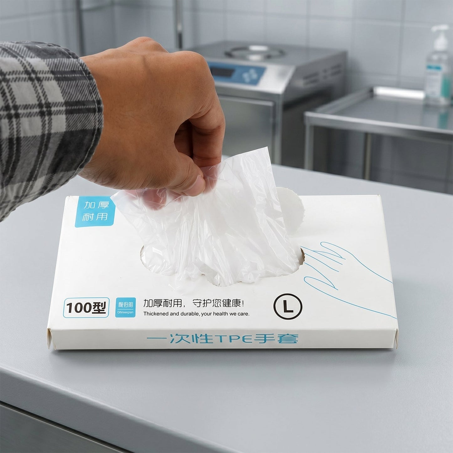 Disposable Plastic Gloves (100 Pc, Large)