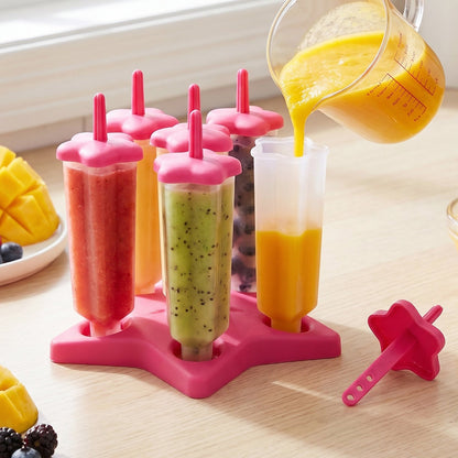 Plastic Ice Cream Molds with Lid (1 Set / 6 Pc)