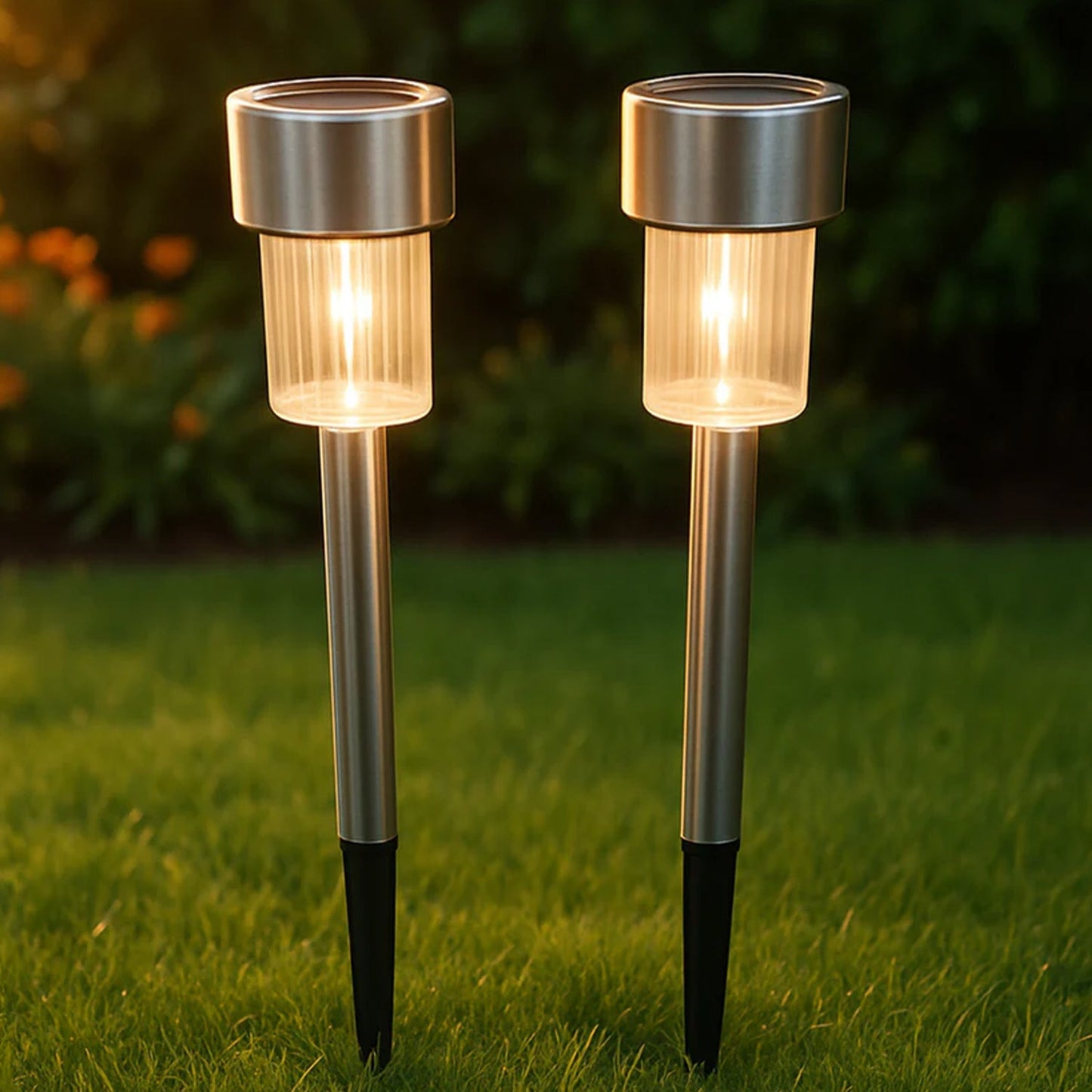  Solar Lawn Lamp Set of 12 - lifestyle