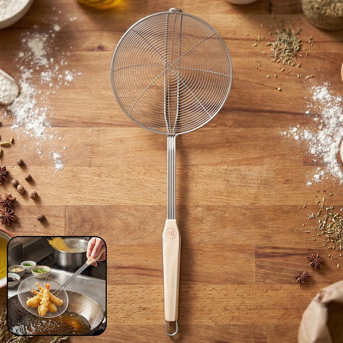 steel frying skimmer strainer