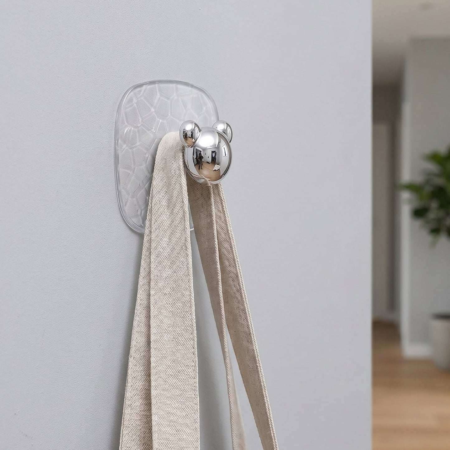 All-Plastic Adhesive Wall Hooks - Strong, No Damage, Easy to Install (3 Pc Set)
