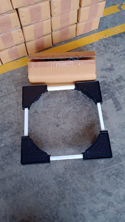 Adjustable Heavy-Duty Fridge and Washing Machine Stand Base Trolley 50x50 cm