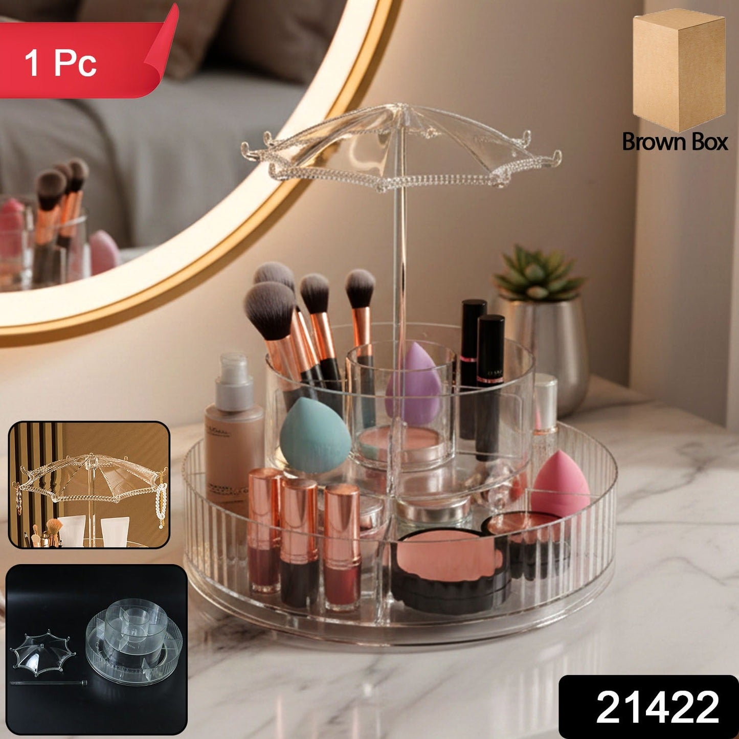 Rotating cosmetic storage organizer