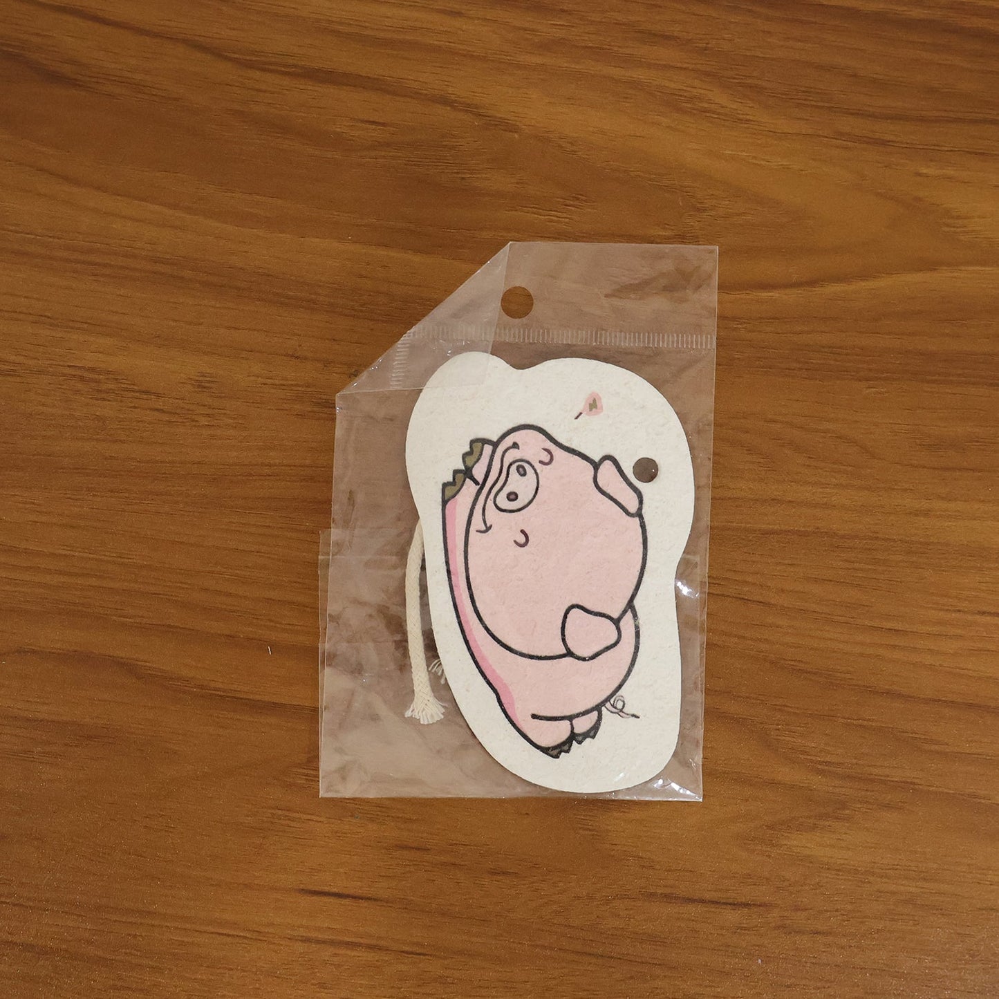 Cartoon Printed Bath Scrubber Sponge with Hanging Rope (1 Pc)