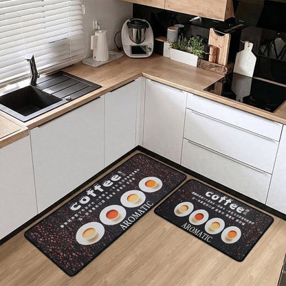 Printed Anti Slip Floor Mat Set (2 Pc, Mix Design & Size)