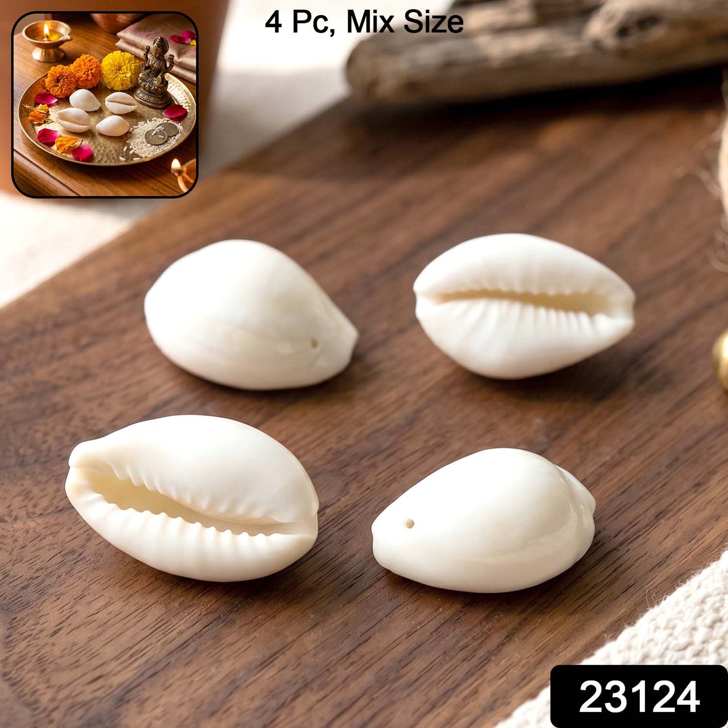 puja cowrie shells 4 pcs set